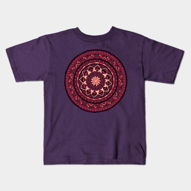 Pupple asian round mandala Kids T-Shirt by ComPix